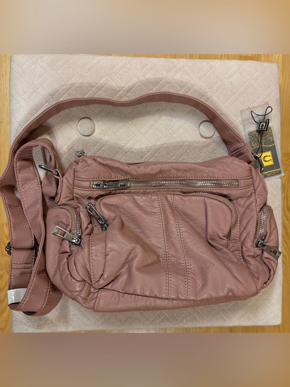 Unique West Rose Pink Faux Leather crossbody/shoulder bag